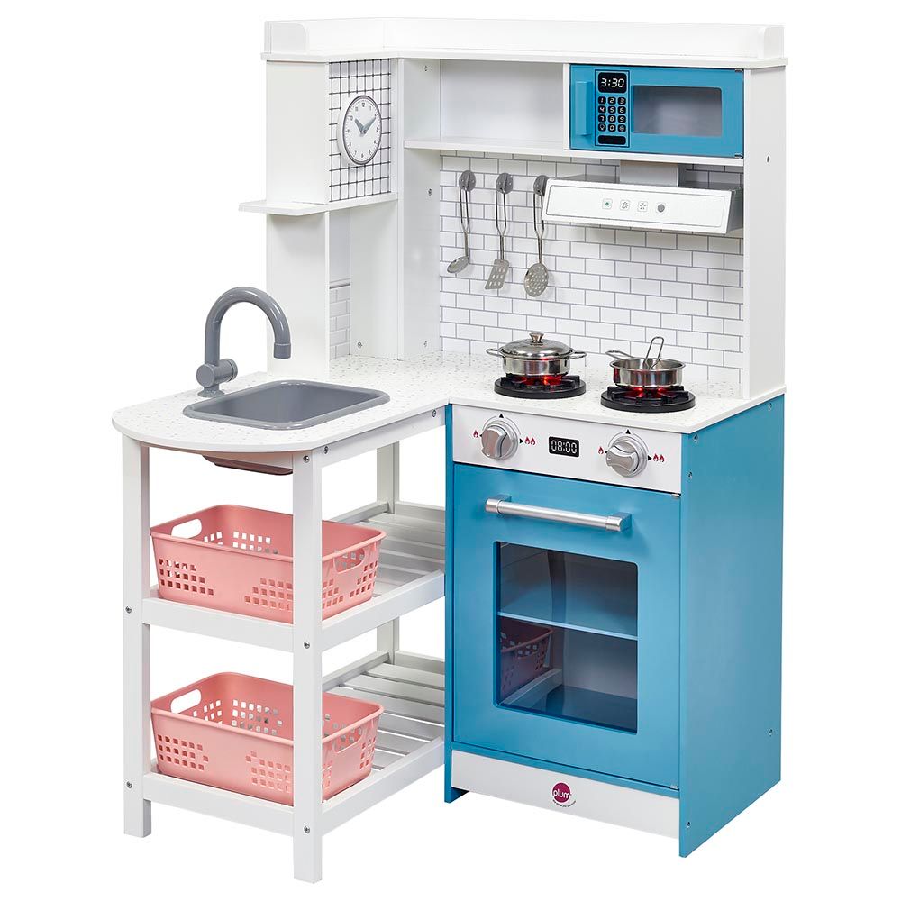 Plum - Penne Pantry Wooden Corner Kitchen w/ Fridge