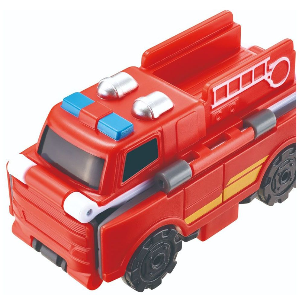 Transracers - 2-In-1 Flip Fire Engine Car To Transport Vehicle