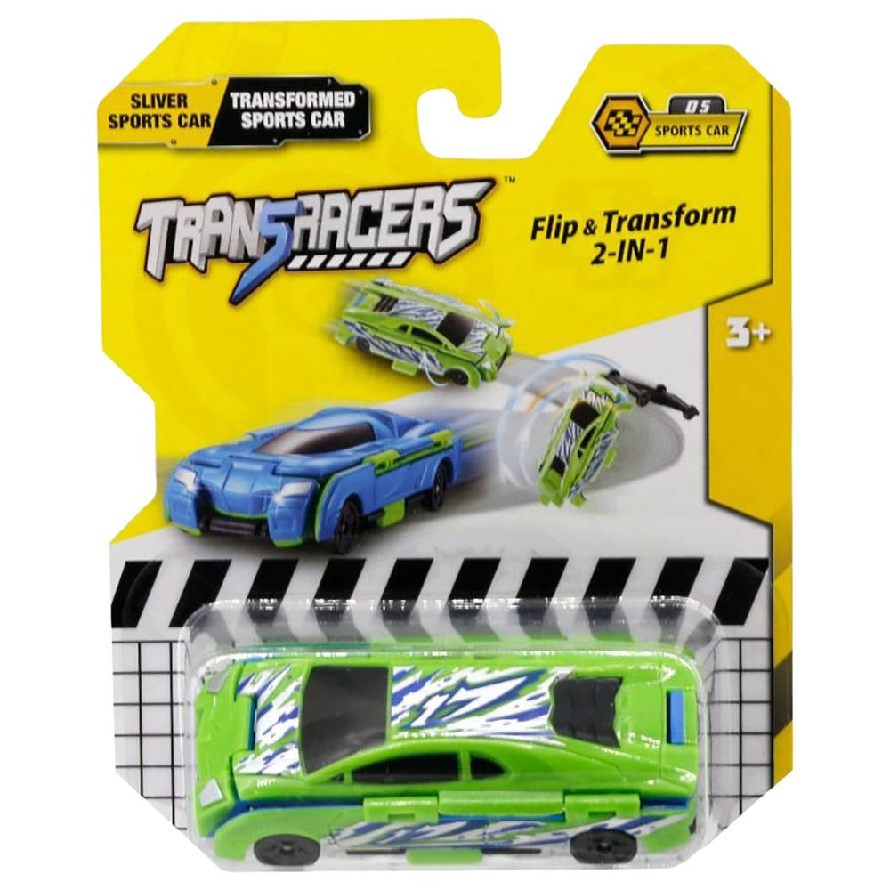 Transracers - 2-In-1 Silver & Transformed Sports Car