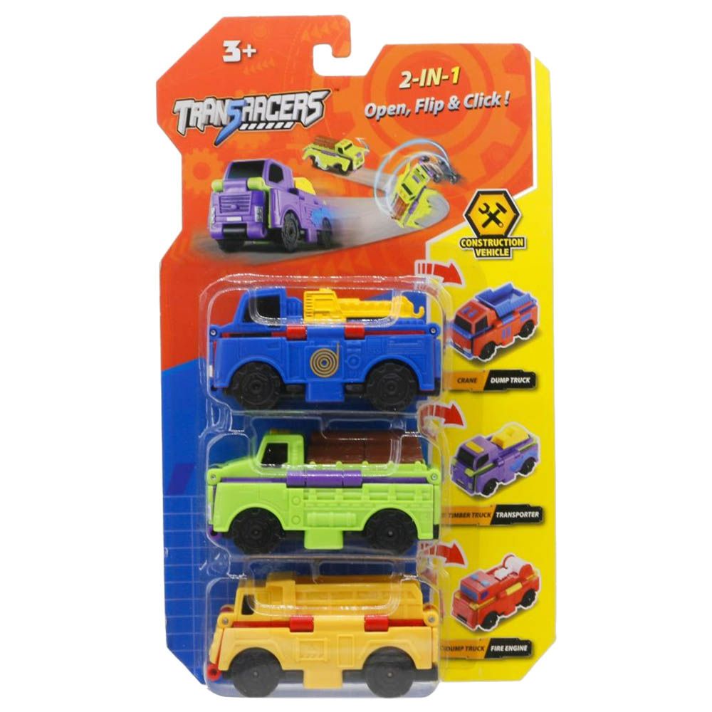 Transracers - Blister Card Pack of Construction Vehicle - 3pcs