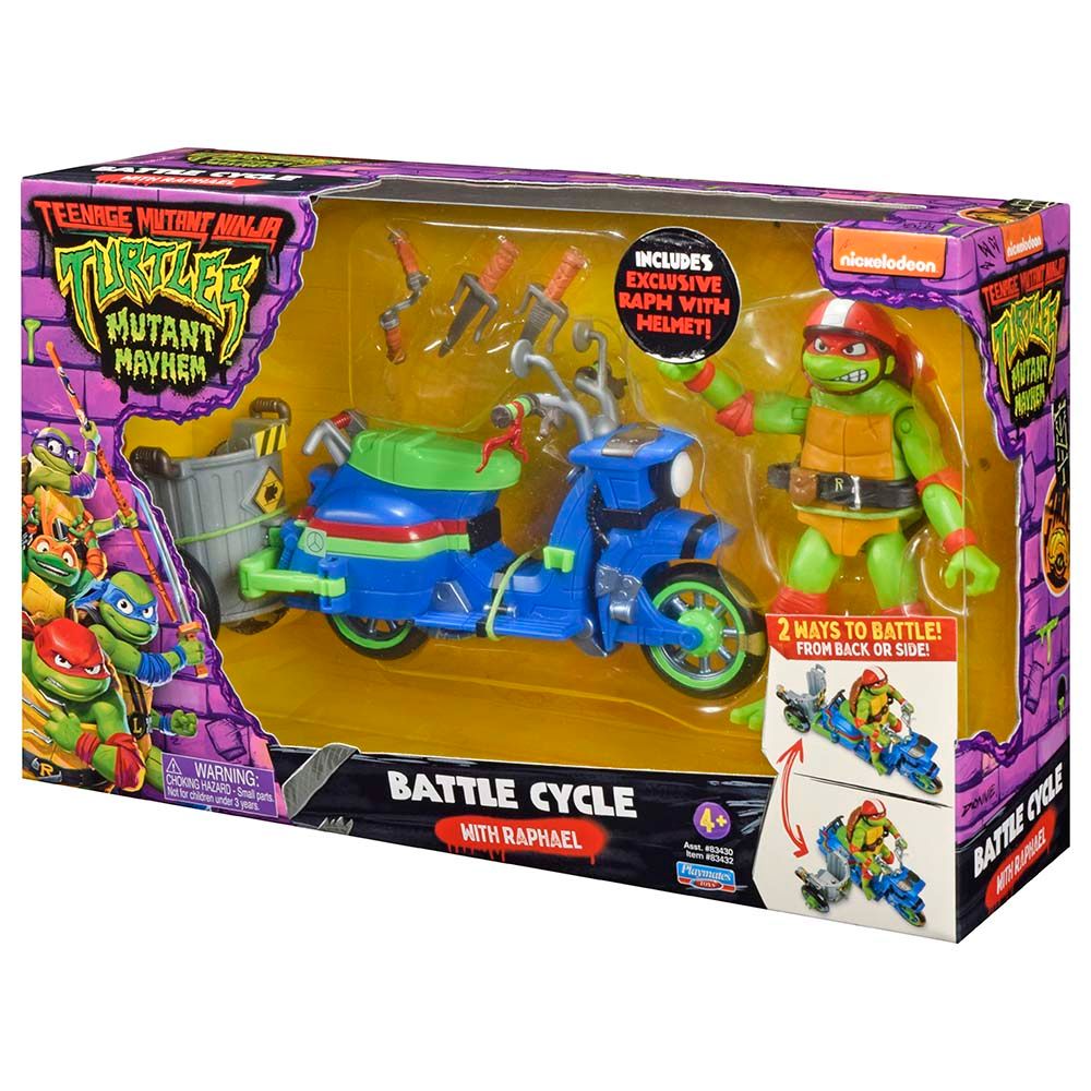 Playmates Toys - TMNT Battle Cycle With Raphael Action Playset