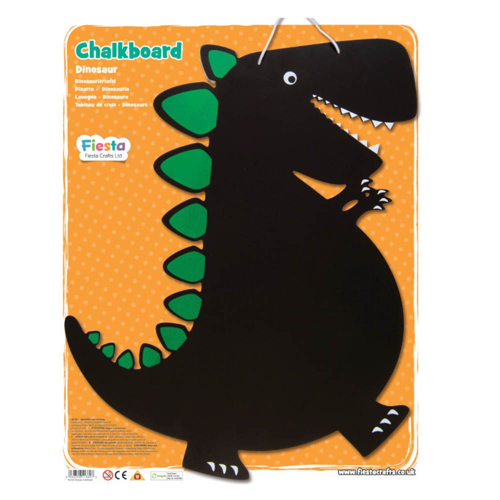 Fiesta Crafts - Wall Hanging Dinosaur Chalkboard - Black