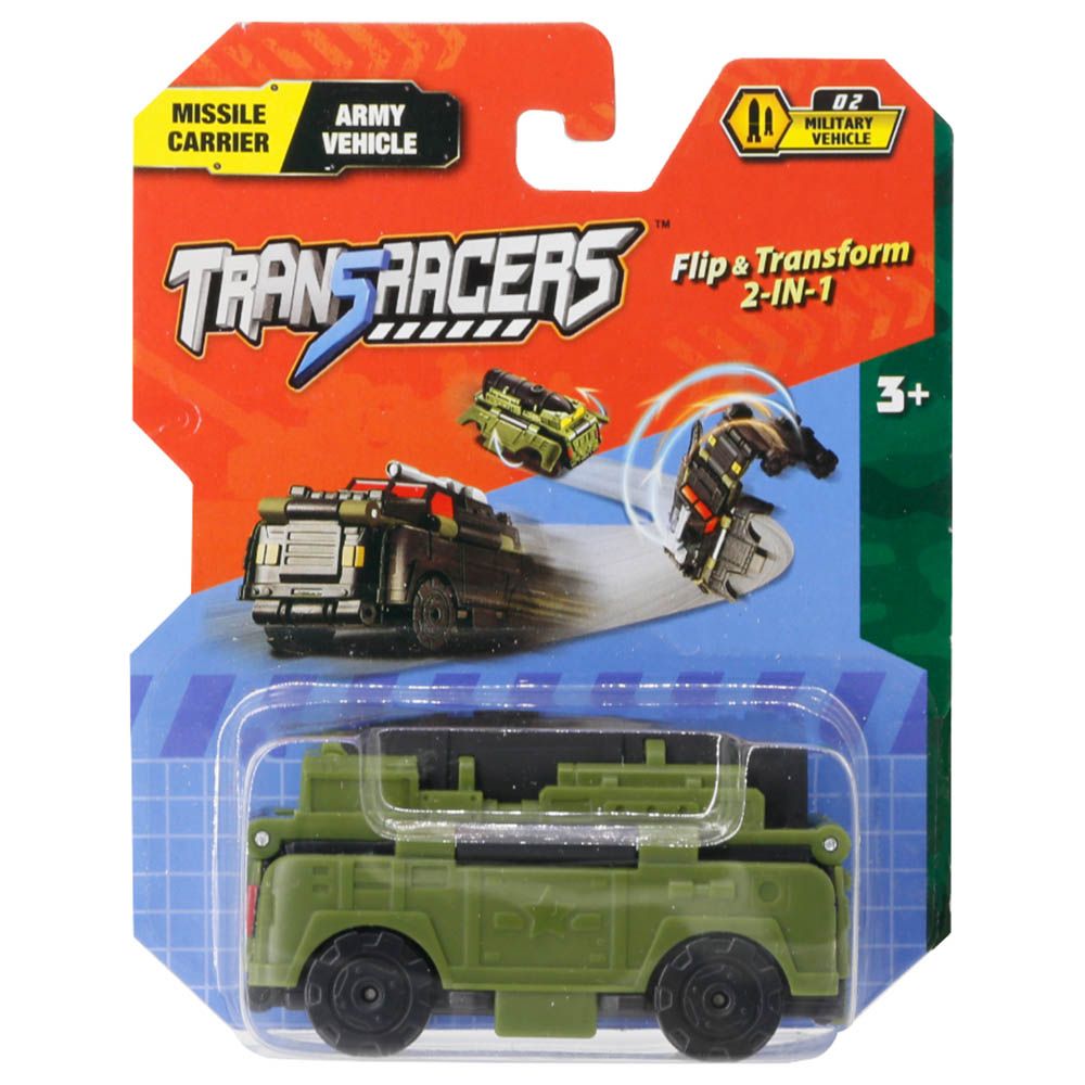 Transracers - 2-In-1 Flipcars - Missile Carrier & Army Vehicle