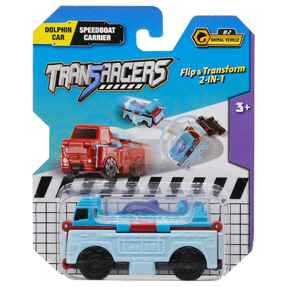 Transracers - 2-In-1 Flip Vehicle Dolphin Car To Storage Vehicle