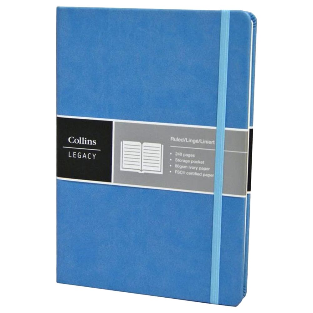 Collins - Legacy A5 Hard Cover Notebook - Light Blue