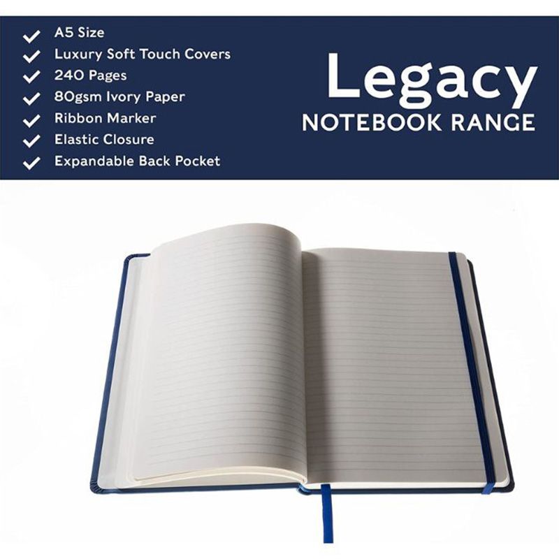 Collins - Legacy A5 Hard Cover Notebook - Light Blue