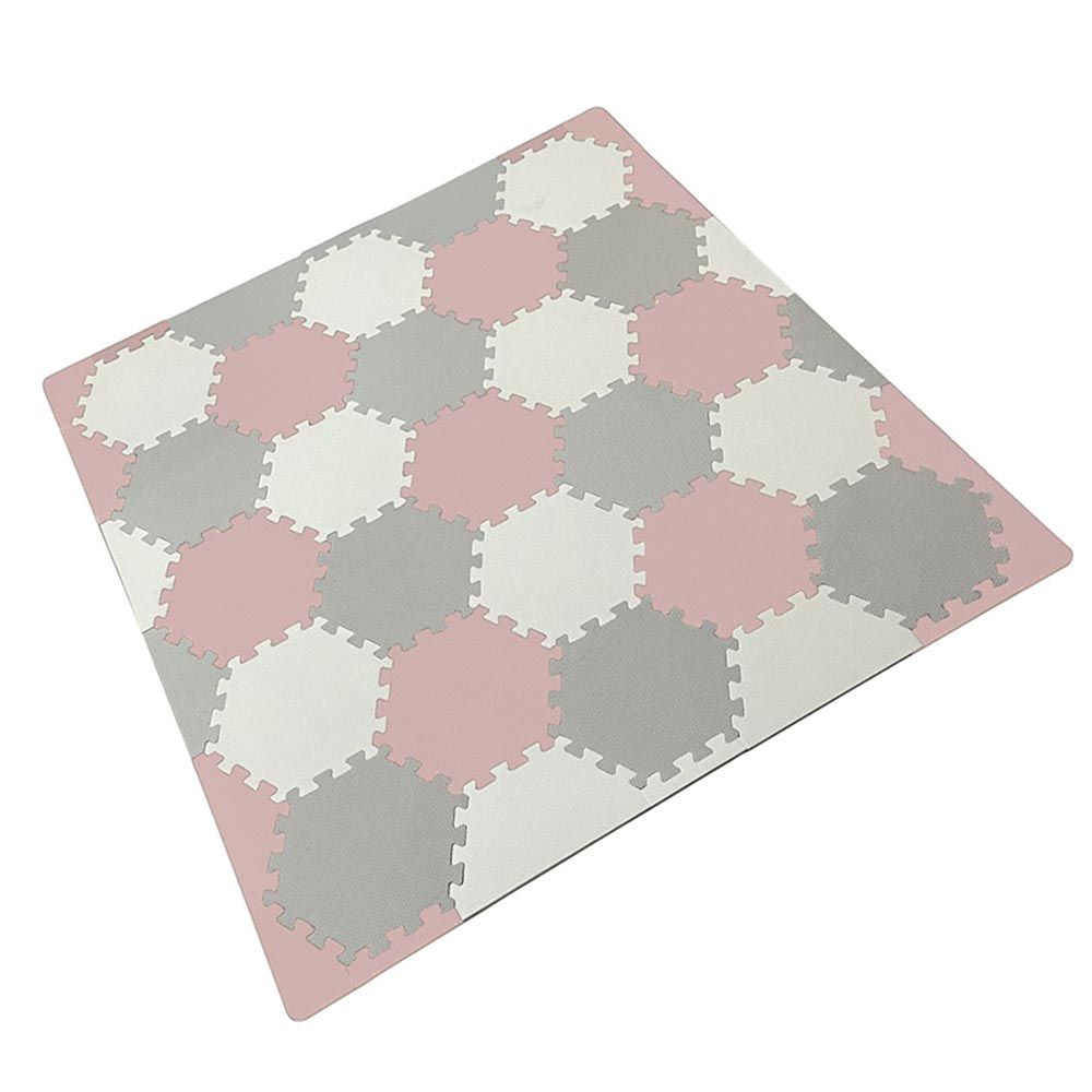 Bumble & Bird - BabySafe Play Mat - Hexagonal Pink/Cream