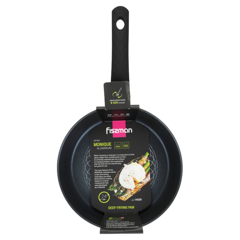 Fissman - Deep Frying Pan Monique Series - 24cm - Black/White