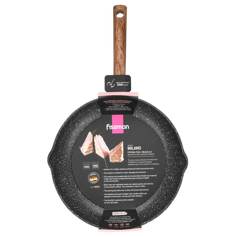 Fissman - Frying Pan Milano w/ Induction Bottom - 28x5.8cm - Black