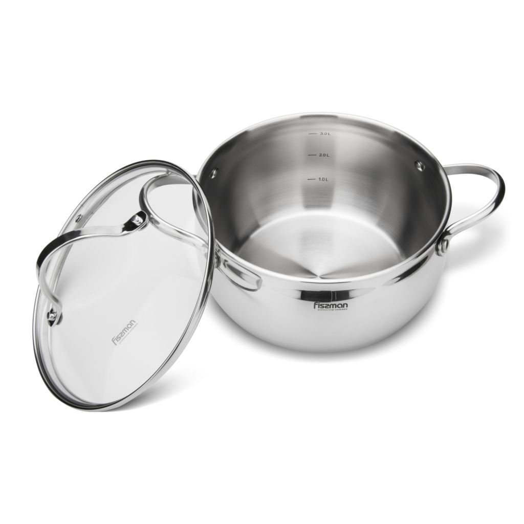 Fissman - Stainless Steel Cookware Set Martinez w/ Glass Lids - 6Pc-Set