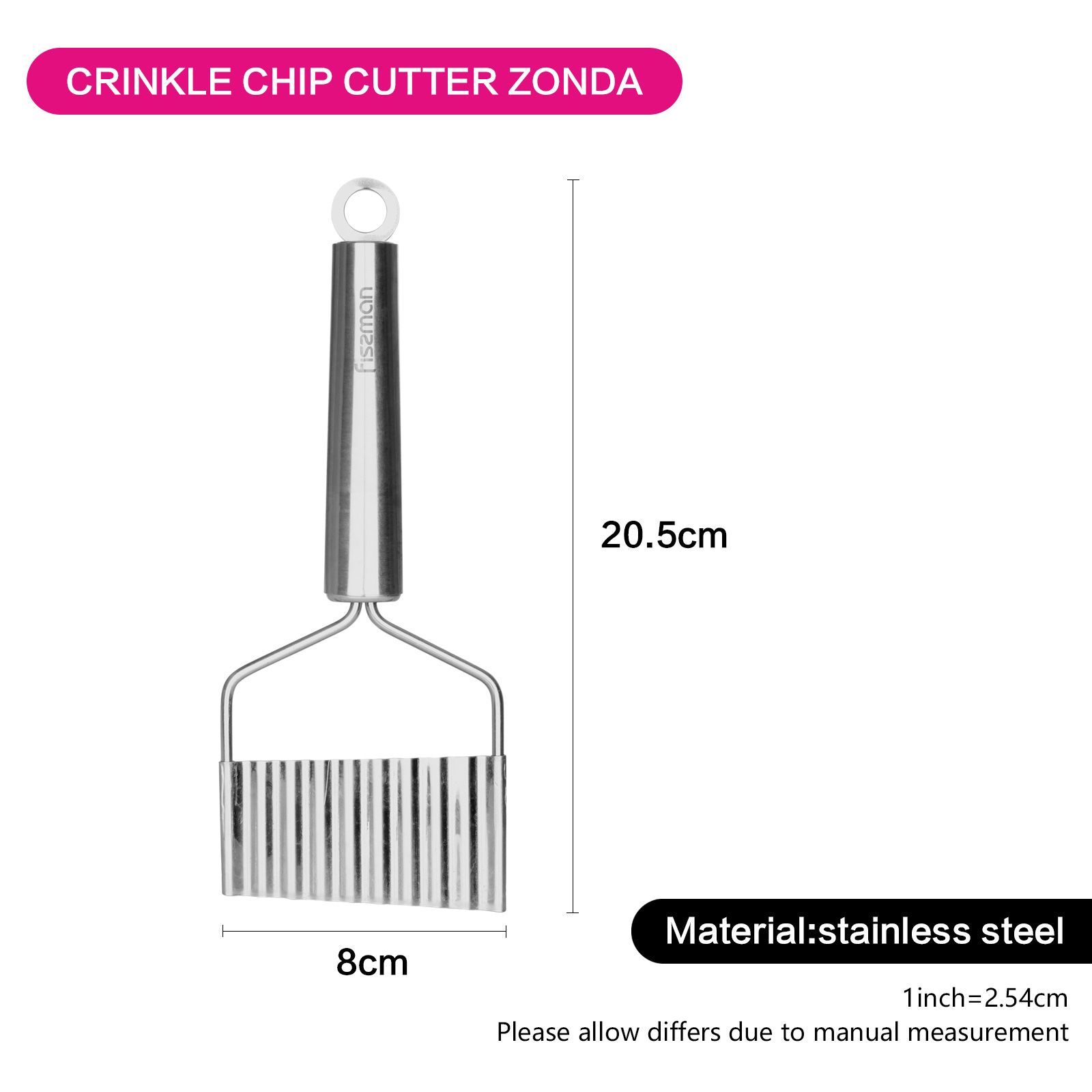 Fissman - Crinkle Chip Cutter Zonda Series Stainless Steel - 20cm