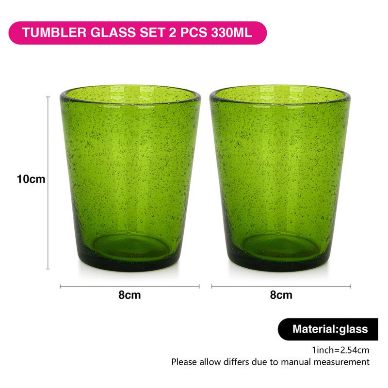 Fissman - Tumbler Glass Set - 2pcs - 330ml - Green