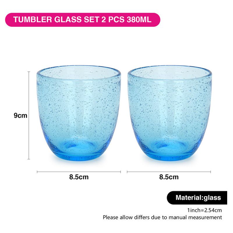 Fissman - Tumbler Glass Set - 2pcs - 380ml - Blue