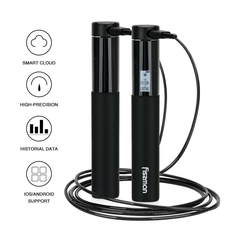 Fissman - Smart Skipping Rope w/ Silicone - Black