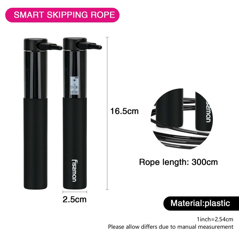 Fissman - Smart Skipping Rope w/ Silicone - Black