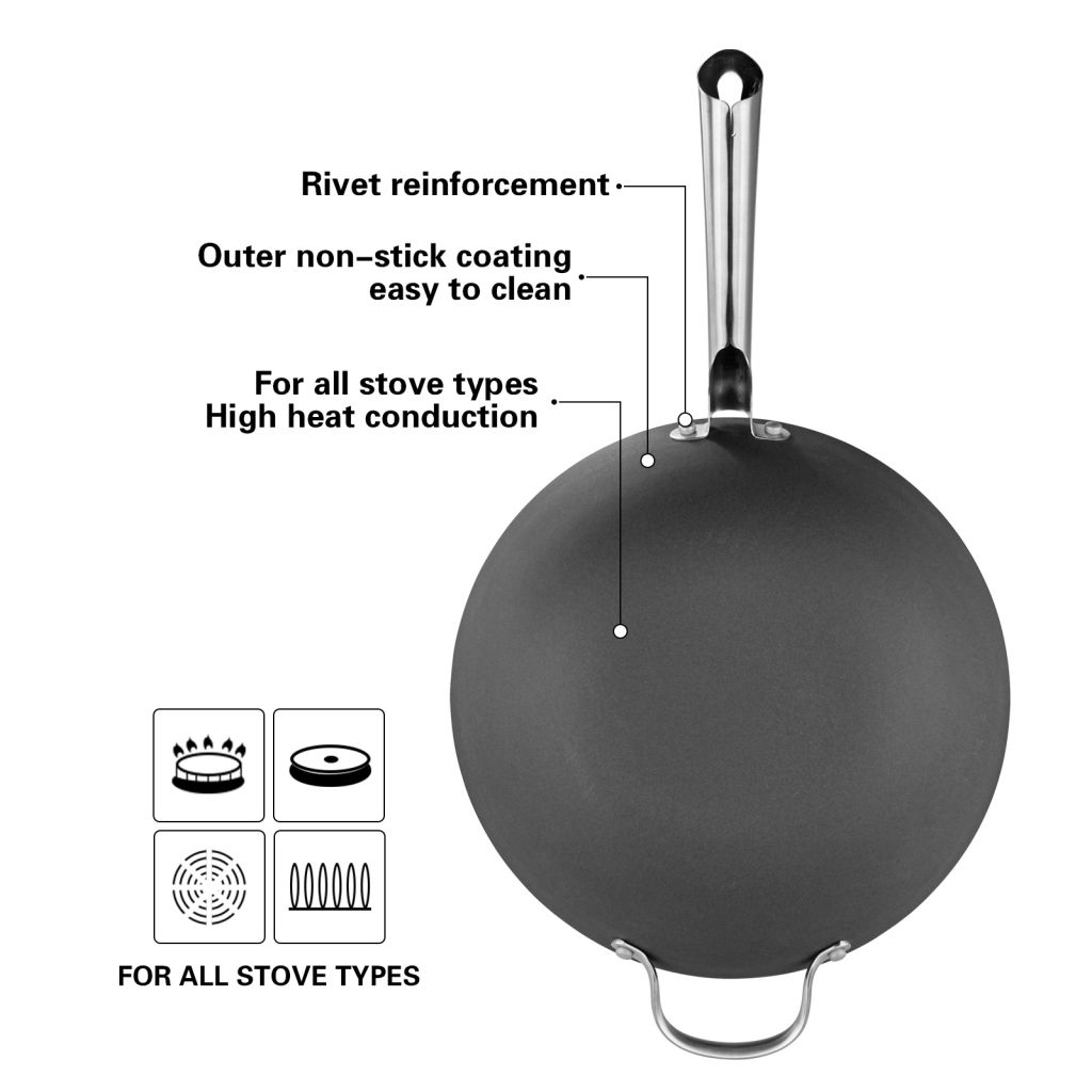 Fissman - Wok Melita Series w/ Glass Lid - 30x8cm - 4.2 L 