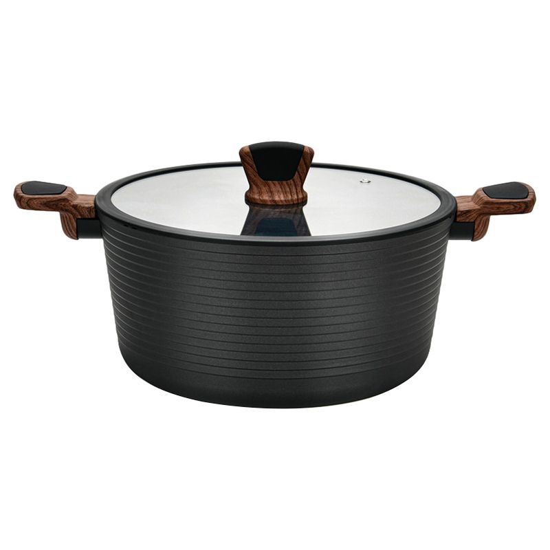 Fissman - Diamond Series Stock Pot w/ Glass Lid - Black