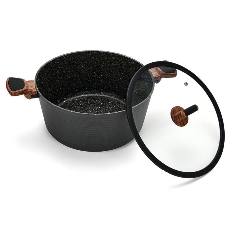 Fissman - Diamond Series Stock Pot w/ Glass Lid - Black