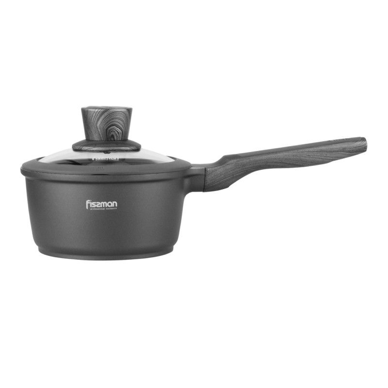 Fissman - Prestige Aluminium Sauce Pan w/ Glass Lid - 16x8.5cm - 1.4L 