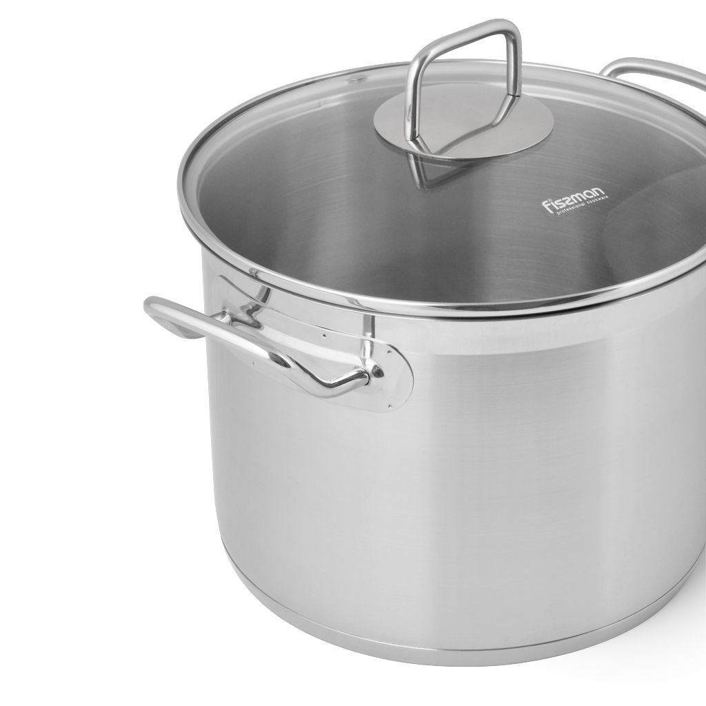 Fissman - Stockpot Tahara 28cm w/ Glass Lid - Stainless Steel