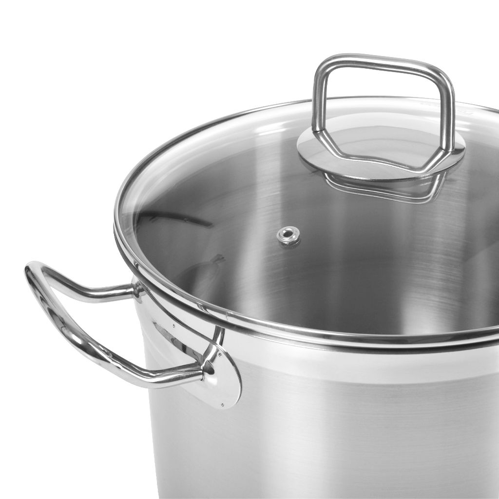 Fissman - Stockpot Tahara 28cm w/ Glass Lid - Stainless Steel