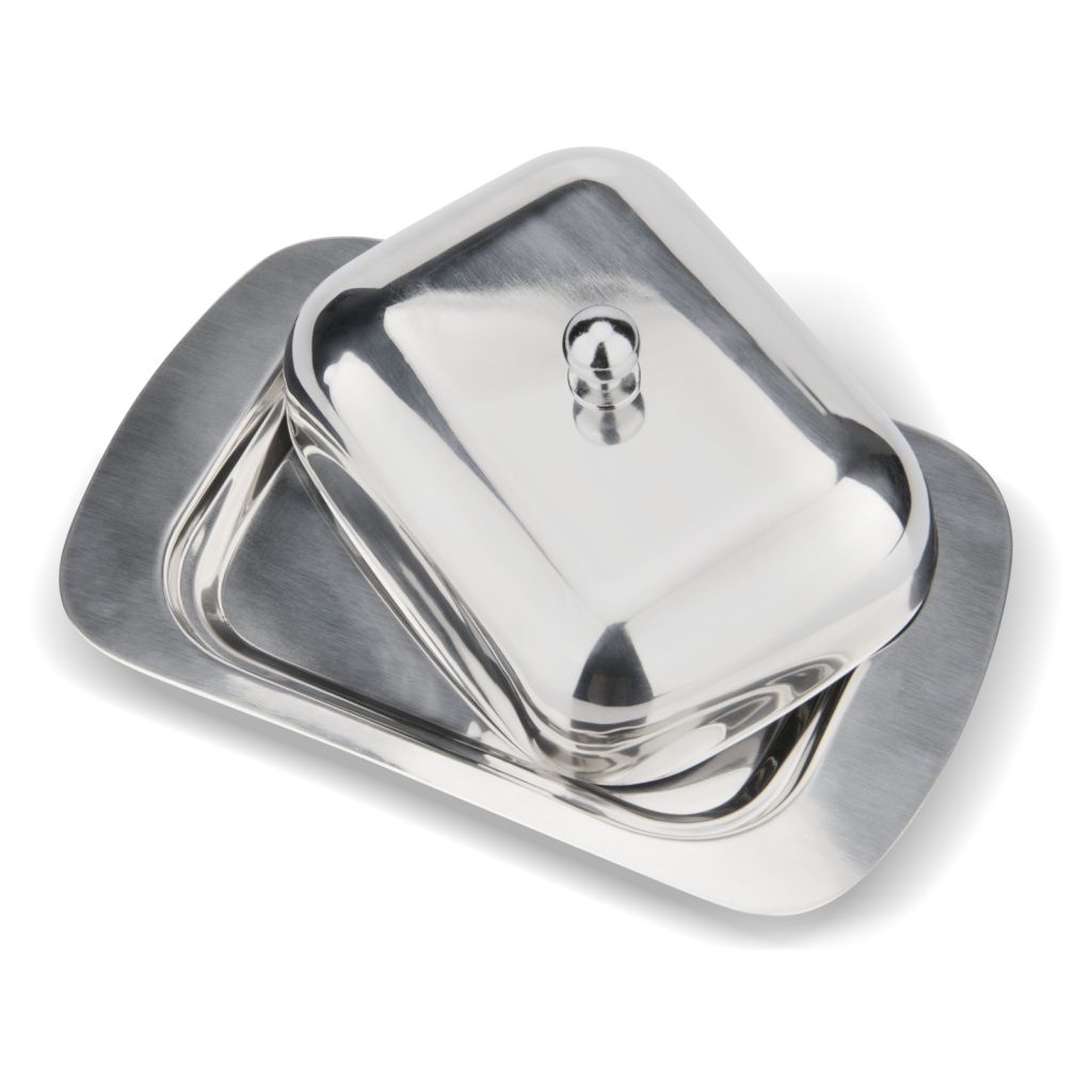 Fissman - Stainless Steel Butter Dish w/ Steel Lid - 18x12x7cm 