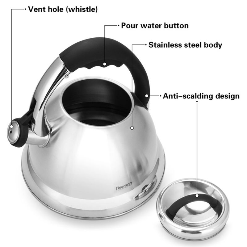 Fissman - Maggie Whistling Kettle - 2.6 L - Stainless Steel