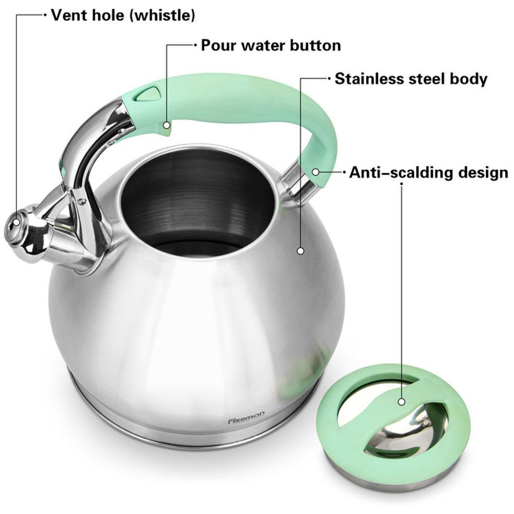 Fissman - Whistling Kettle - Silver - 3.0L