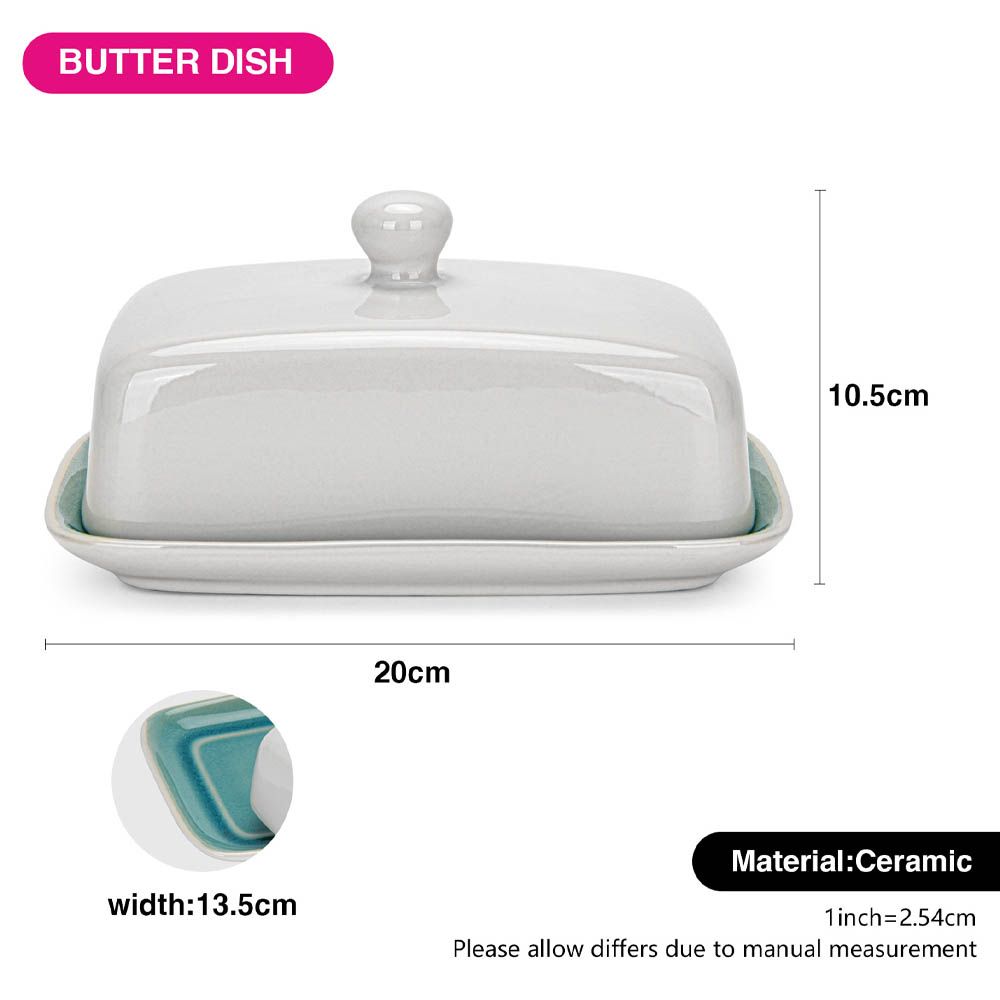 Fissman - Ceramic Azure Butter Dish Celine - 20X10.5Cm