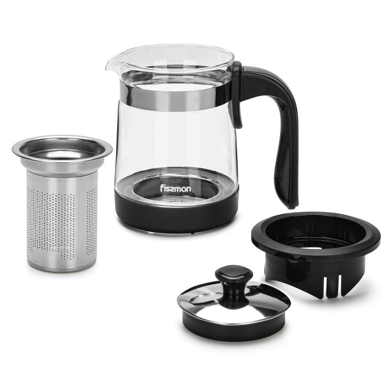 Fissman - Borosilicate Glass Tea Pot w/ Filter - 750ml - Black