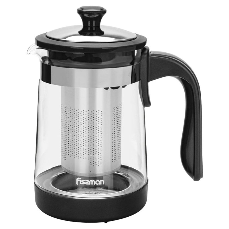 Fissman - Borosilicate Glass Tea Pot w/ Filter - 950ml - Black