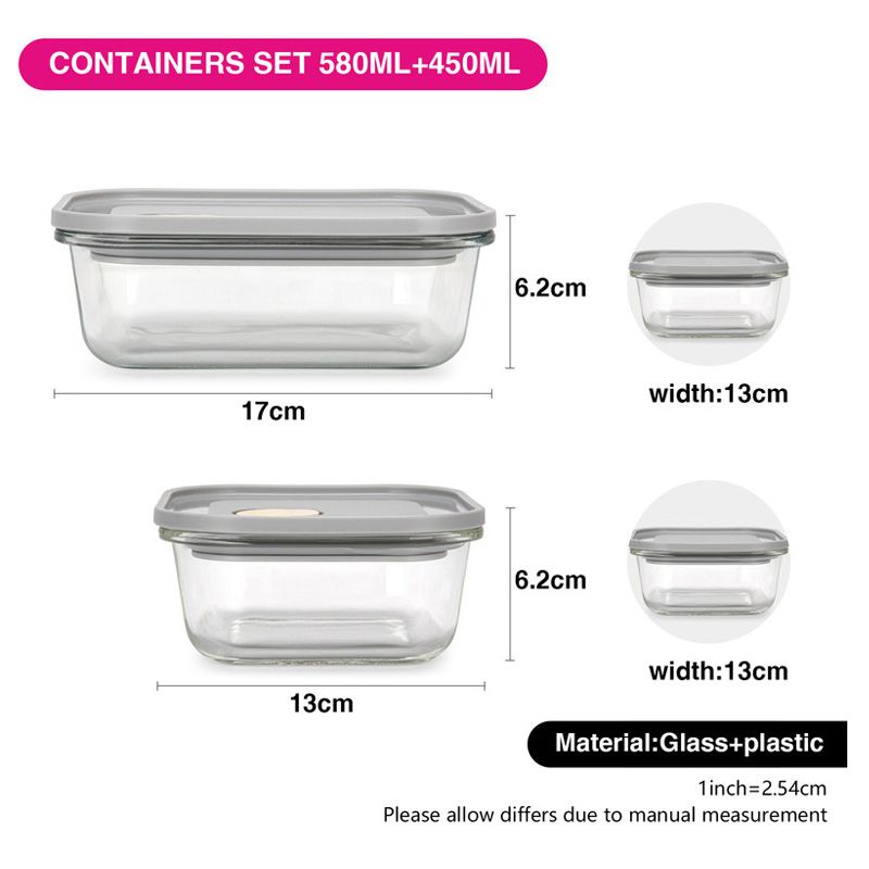 Fissman - Containers Set w/ Pp Glass Lid - 2pcs