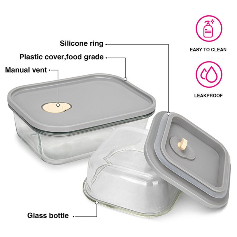 Fissman - Containers Set w/ Pp Glass Lid - 2pcs