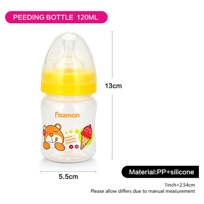 Fissman - Plastic Baby Feeding Bottle w/ Wide Neck - 120ml