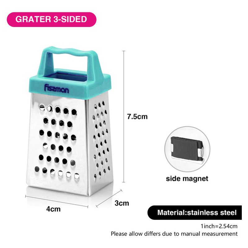 Fissman - 3-Sided Mini Grater - 3-Inch - Blue