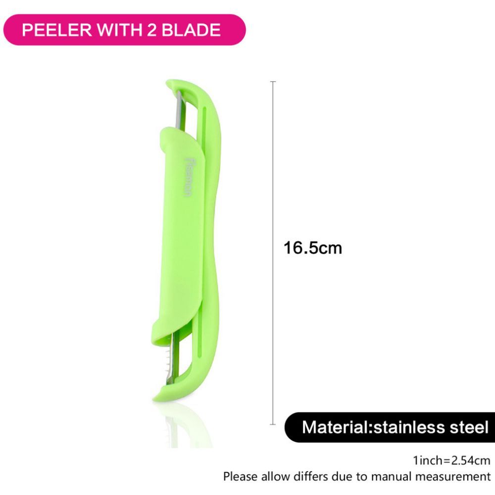 Fissman - Vegetable P-Peeler w/ 2 Blades - 15Cm - Green