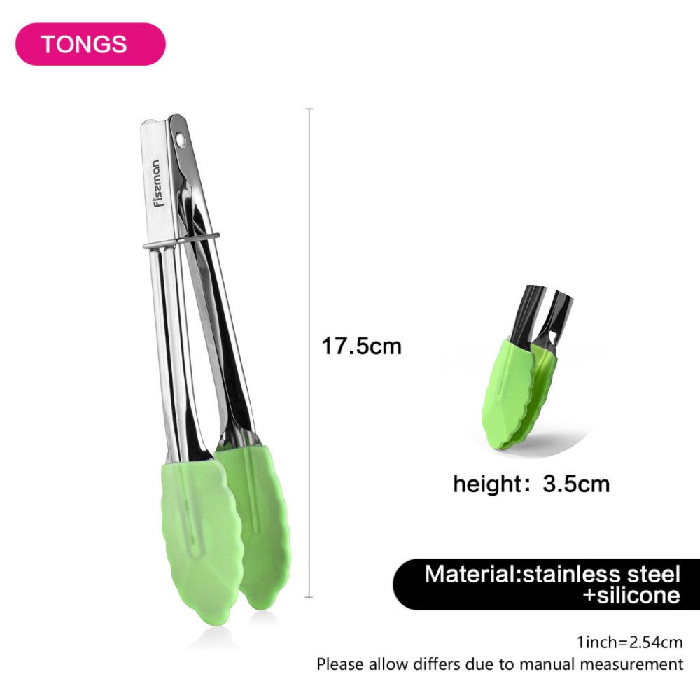 Fissman - Kitchen Tongs - 17Cm - Green/Silver