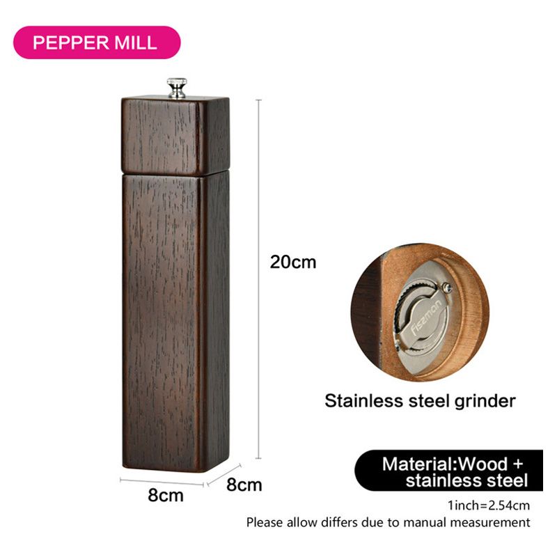 Fissman - Pepper Mill - Square - 21.5x5cm - Dark Brown