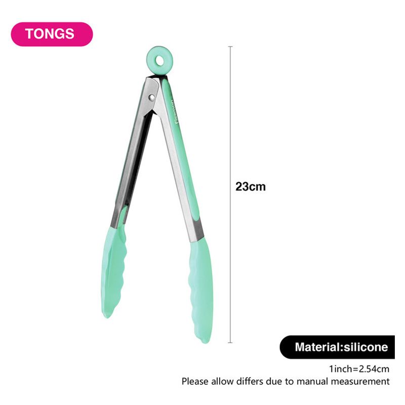 Fissman - Kitchen Tongs w/ Handle - 23cm - Mint Green/Grey