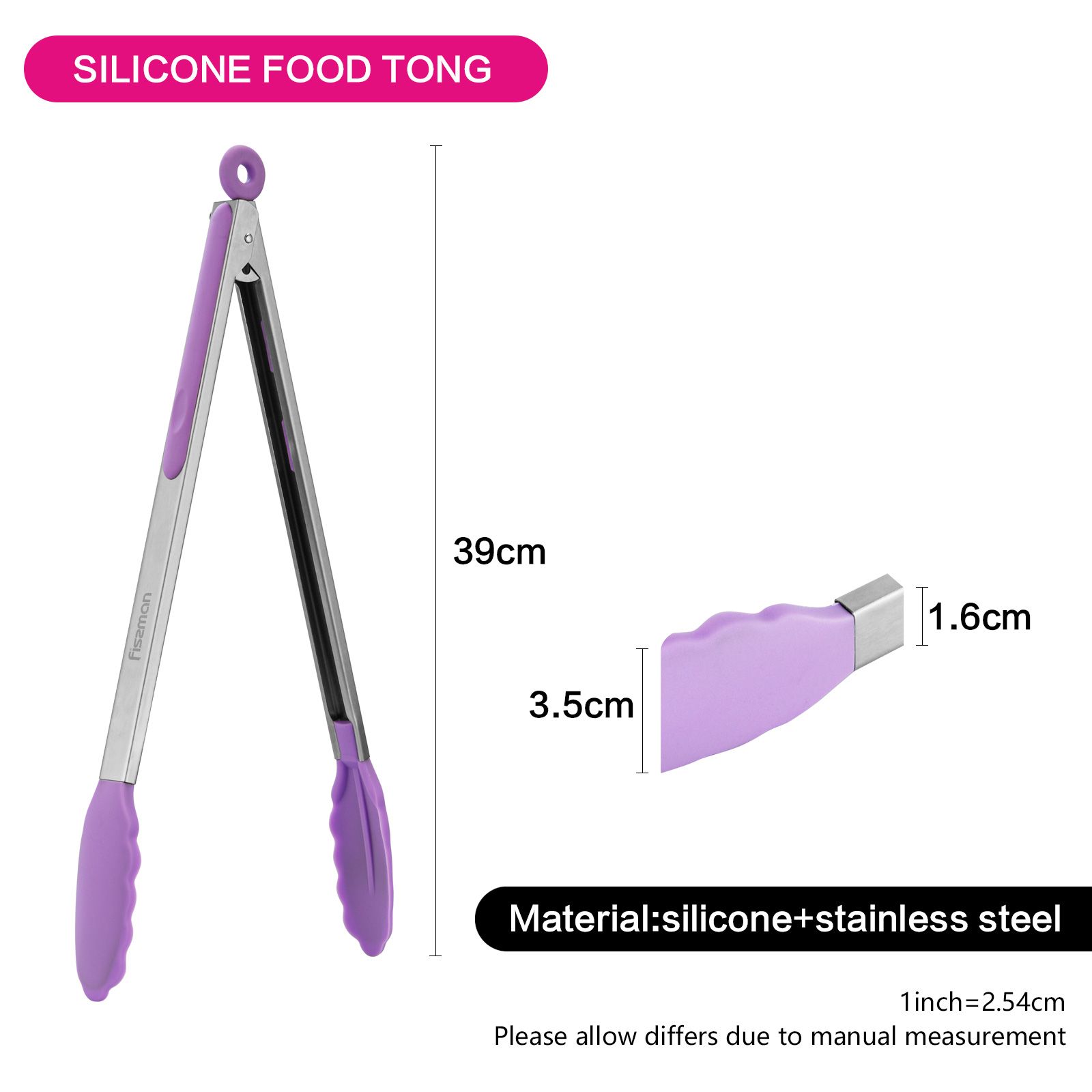 Fissman - Stainless Steel Silicone Cooking Tongs