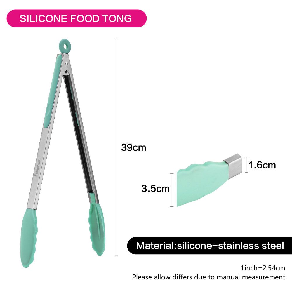 Fissman - Tongs w/ Silicone & Stainless Steel Handle Green 36Cm