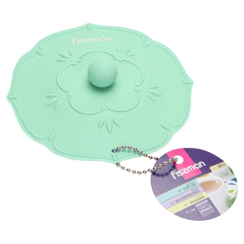 Fissman - Flower Design Cup Lid - 11cm - Sea Green