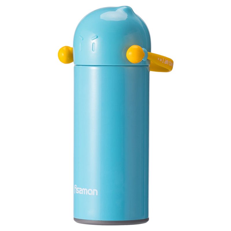 Fissman - Double Wall Vacuum Thermos Bottle - 300ml - Blue/Yellow