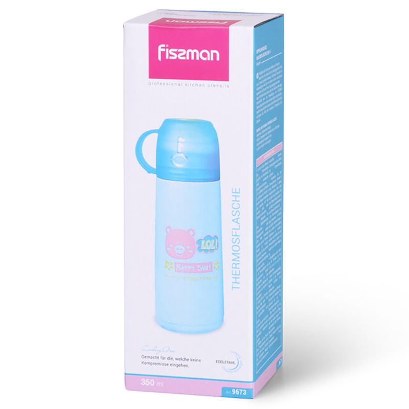 Fissman - Portable Stainless Steel Vacuum Flask - 350ml - Sky Blue