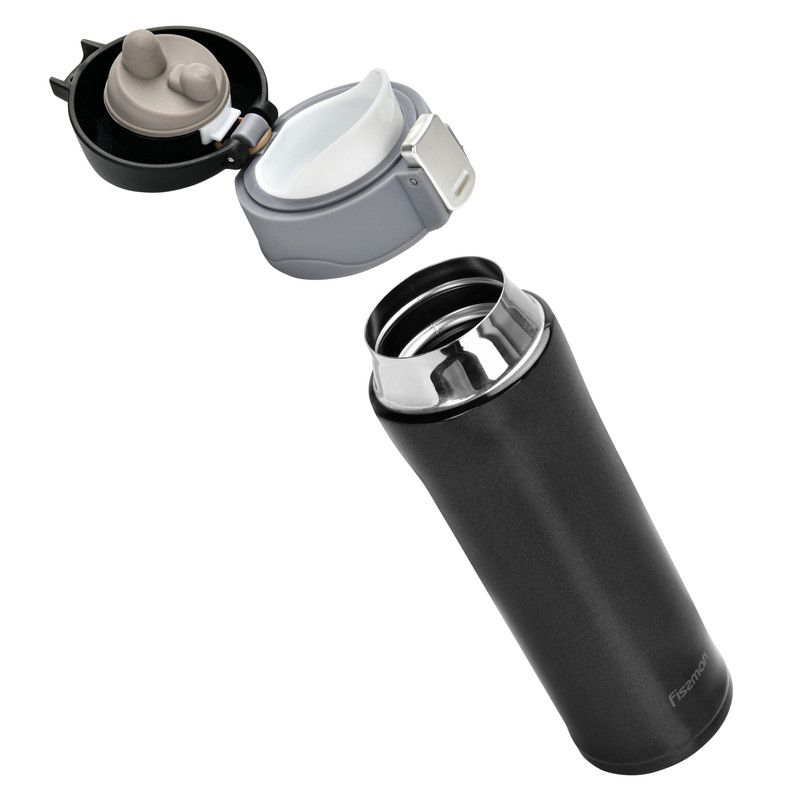 Fissman - Double Wall Vacuum Travel Mug Stainless Steel - Black