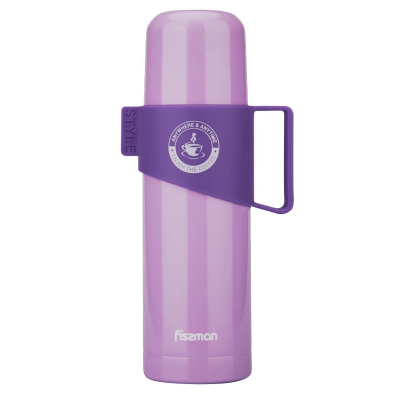 Fissman - Stainless Steel Flask Plastic Handle - 350ml - Lilac