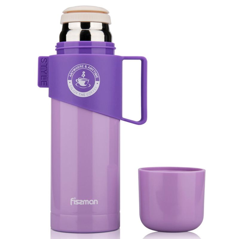 Fissman - Stainless Steel Flask Plastic Handle - 350ml - Lilac