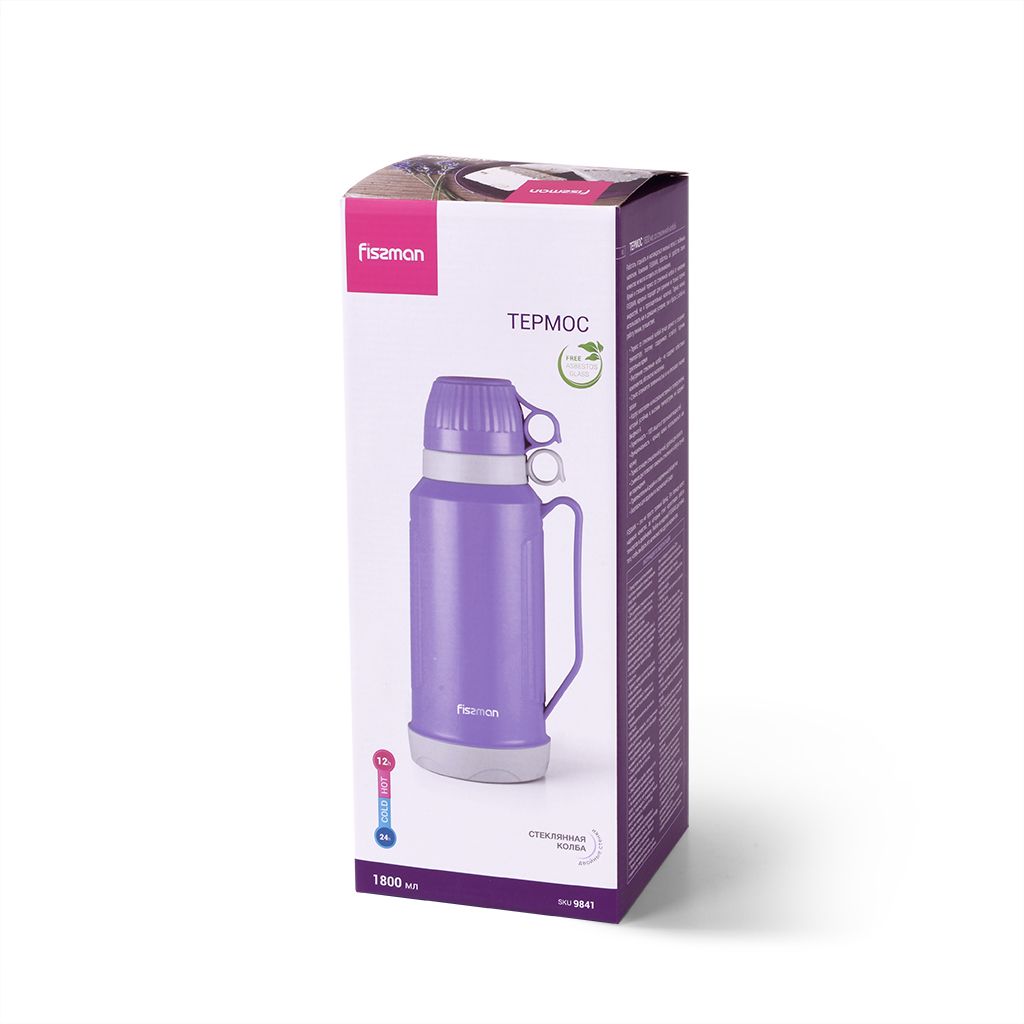 Fissman - Vacuum Flask Plastic Case w/ Glass Liner - 1800ml - Violet