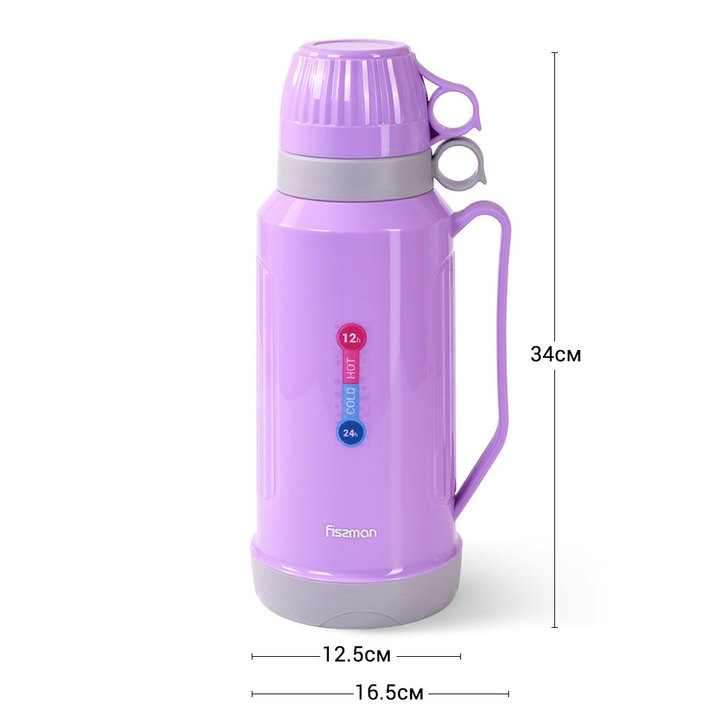 Fissman - Vacuum Flask Plastic Case w/ Glass Liner - 1800ml - Violet