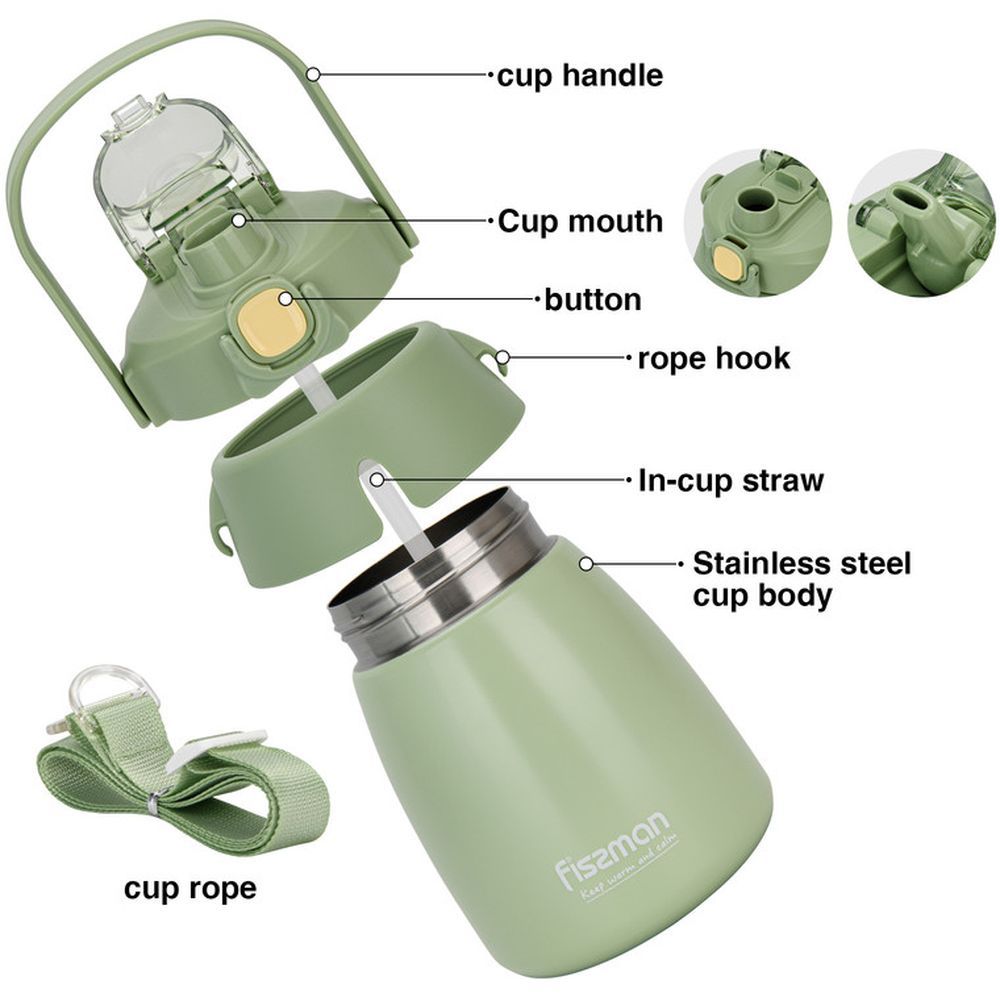 Fissman - Double Wall Vacuum Flask 800Ml Green Stainless Steel